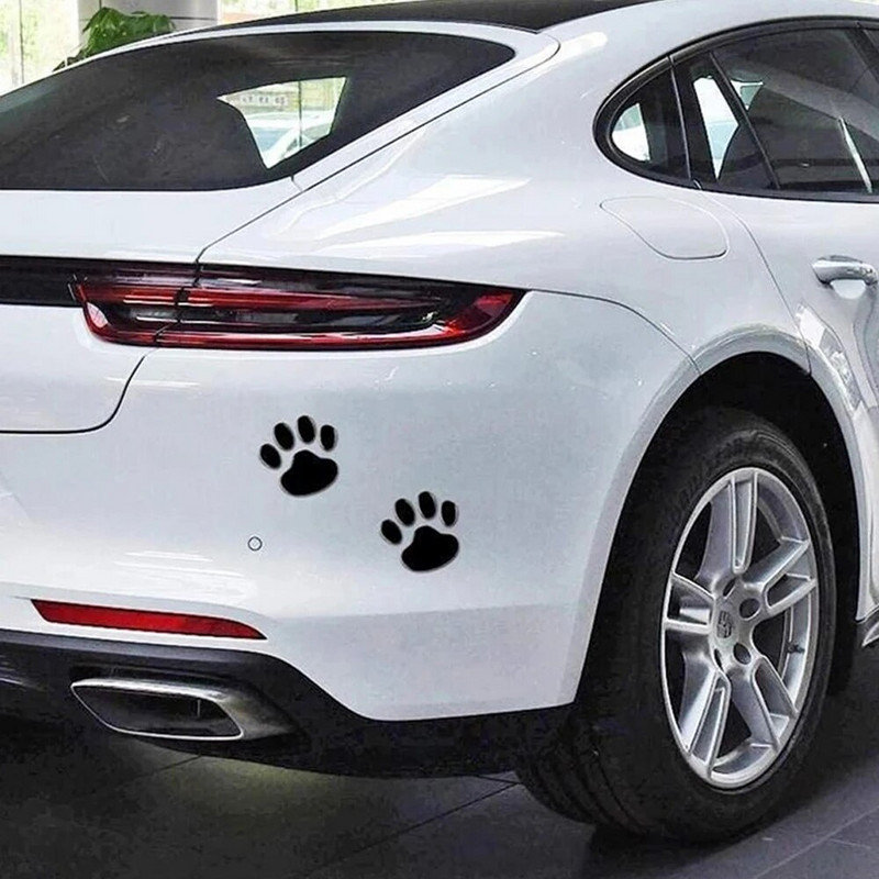 3D spoguļu automašīnas uzlīmes Kaķa suņa pēdas nospiedums kucēna naga pēdas nospieduma uzlīme Vējstikla uzlīmes Bufera automašīnas logu durvju uzlīmes 2 gab.