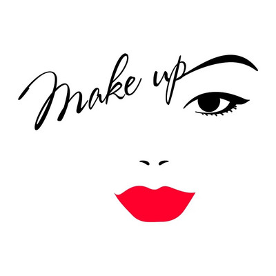 Γυναικείο πρόσωπο Beauty Αυτοκόλλητα τοίχου Beauty Studio δωμάτιο Διακοσμητικό αυτοκόλλητο μακιγιάζ Αυτοκόλλητο τοίχου τέχνης Τοιχογραφία αφαιρούμενη διακόσμηση σαλονιού