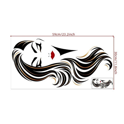 Γυναικείο πρόσωπο Beauty Αυτοκόλλητα τοίχου Beauty Studio δωμάτιο Διακοσμητικό αυτοκόλλητο μακιγιάζ Αυτοκόλλητο τοίχου τέχνης Τοιχογραφία αφαιρούμενη διακόσμηση σαλονιού