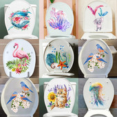 Ocean Series WC matricák Akvarell kézzel rajzolt medúza bálna fali matrica fürdőszoba WC dekoráció matricák öntapadó falfestmény