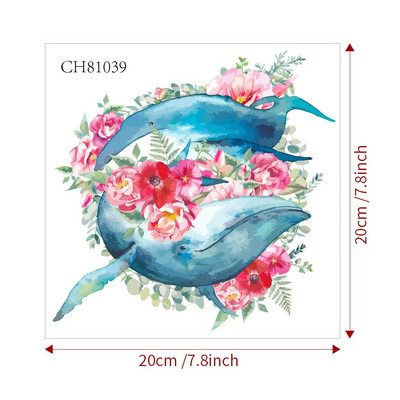 Ocean Series WC matricák Akvarell kézzel rajzolt medúza bálna fali matrica fürdőszoba WC dekoráció matricák öntapadó falfestmény