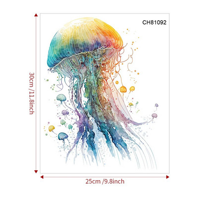 Ocean Series WC matricák Akvarell kézzel rajzolt medúza bálna fali matrica fürdőszoba WC dekoráció matricák öntapadó falfestmény