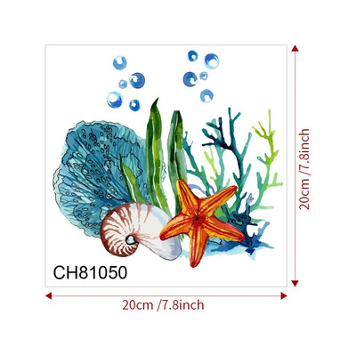 Ocean Series WC matricák Akvarell kézzel rajzolt medúza bálna fali matrica fürdőszoba WC dekoráció matricák öntapadó falfestmény
