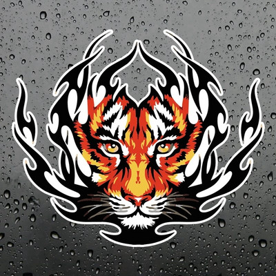 Three Ratels FTC-1029 Cool Tiger Flame Decal PVC Motocikla Automašīnas Ūdensnecaurlaidīga Uzlīme Diy Koferis Klēpjdatora Velosipēda ķivere