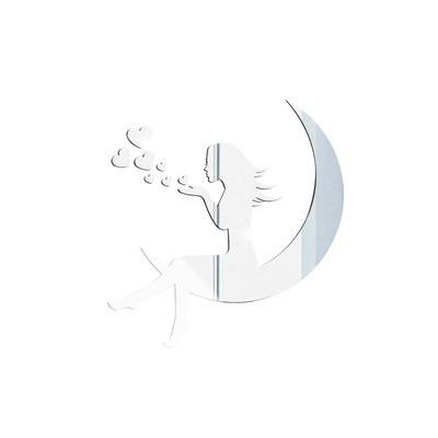 3D Mīlestības Sirds Meiteņu Mēness Spoguļa Sienas Uzlīmes Radošas Akrila Ūdensnecaurlaidīgas Pašlīmējošas Sienas Uzlīmes Murals DIY Mājas apdare