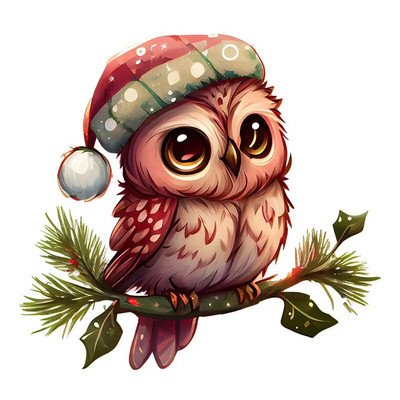 M415 Priecīgus Ziemassvētku pūces sienas uzlīmes noņemamas mājas dekorēšanas uzlīmes guļamistabas virtuvei viesistabas sienu dekorēšanai