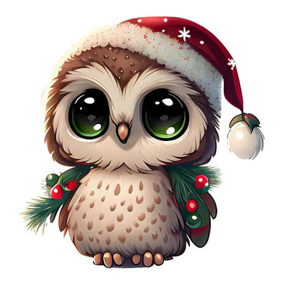 M415 Priecīgus Ziemassvētku pūces sienas uzlīmes noņemamas mājas dekorēšanas uzlīmes guļamistabas virtuvei viesistabas sienu dekorēšanai