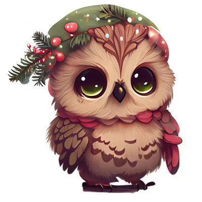 M415 Priecīgus Ziemassvētku pūces sienas uzlīmes noņemamas mājas dekorēšanas uzlīmes guļamistabas virtuvei viesistabas sienu dekorēšanai