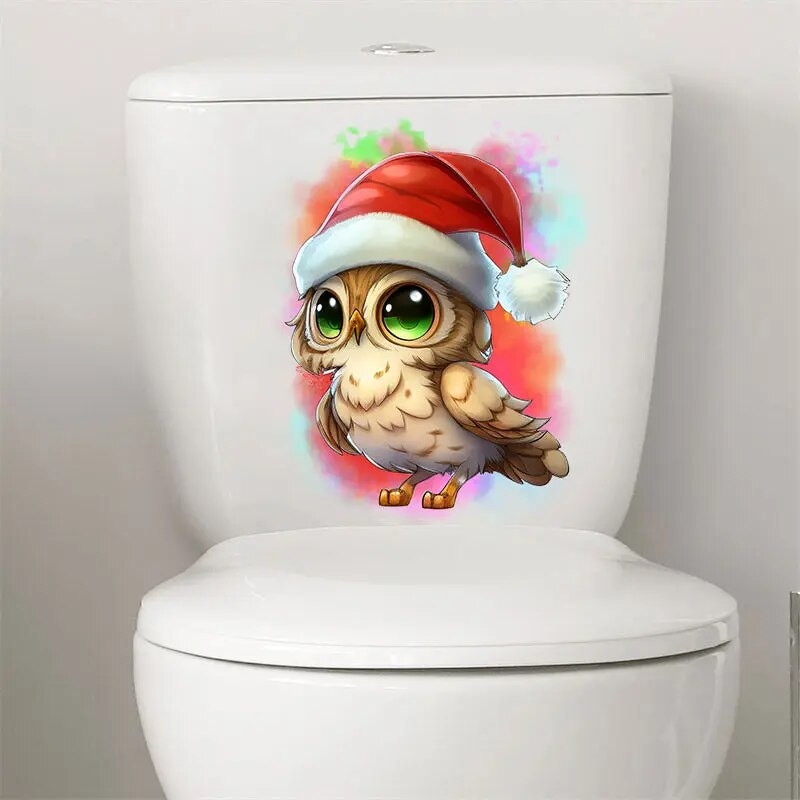 M415 Priecīgus Ziemassvētku pūces sienas uzlīmes noņemamas mājas dekorēšanas uzlīmes guļamistabas virtuvei viesistabas sienu dekorēšanai