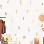 Boho lapas, botāniski, ar rokām zīmētas sienas uzlīmes