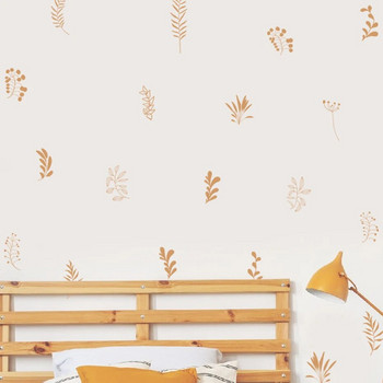 Boho Leaves Βοτανικά Χέρι Σχεδιασμένα Αυτοκόλλητα Τοίχου Τοιχογραφία Αφαιρούμενα DIY αυτοκόλλητα τοίχου βινυλίου Νηπιαγωγείο Παιδικό δωμάτιο Playroom Διακόσμηση σπιτιού