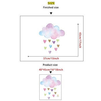 Πολύχρωμα Cloud Love Heart Rain DIY αυτοκόλλητα τοίχου για υπνοδωμάτιο Σαλόνι Παιδικό δωμάτιο Νηπιαγωγείο Διακόσμηση τοίχου σπιτιού