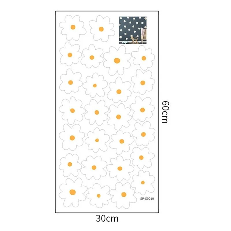 Pašlīmējošās dekoratīvās tapetes multfilmas balti ziedi mājas dekorēšanai sienas uzlīmes meiteņu istabai INS Guļamistabas DIY mākslas sienas gleznojums