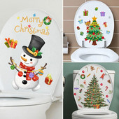 M3 Ziemassvētku dāvana Sniegavīrs Tualetes uzlīme Vannas istabas Tualetes Pārsega Uzlīme Sienas Uzlīmes WC Aksesuāri Jautri mājas dekorēšanai
