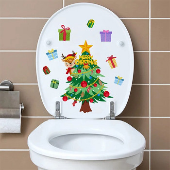 M3 Χριστουγεννιάτικο Δώρο Αυτοκόλλητο Τουαλέτας Χιονάνθρωπος Κάλυμμα μπάνιου τουαλέτας Αυτοκόλλητο Αυτοκόλλητα τοίχου Αξεσουάρ Wc Διασκέδαση για διακόσμηση σπιτιού