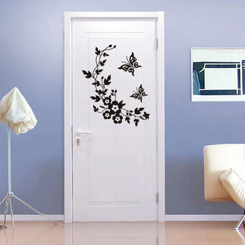 Χαριτωμένο αστείο καινοτόμο κάθισμα τουαλέτας με πεταλούδα και λουλούδια/αυτοκόλλητο/Χολκομανία 3D αυτοκόλλητο τοίχου στον τοίχο Διακόσμηση σπιτιού Χαλκομανία μπάνιου