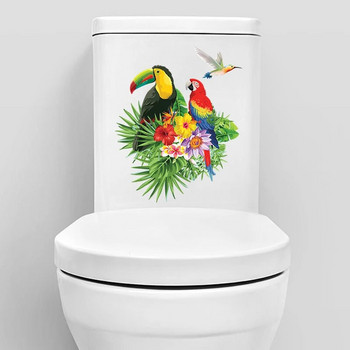 T321# Ръчно рисуван стикер за стена на папагал Баня Тоалетна Декор Шкаф за всекидневна Хладилник Ваденки за дома