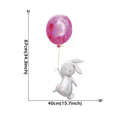 Akvareļu rozā balonu zaķa mākoņu sienas uzlīmes bērnu istabai bērnu istabas dekorēšanai sienu uzlīmes zēniem un meitenēm dāvanas PVC