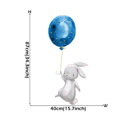 Akvareļu rozā balonu zaķa mākoņu sienas uzlīmes bērnu istabai bērnu istabas dekorēšanai sienu uzlīmes zēniem un meitenēm dāvanas PVC