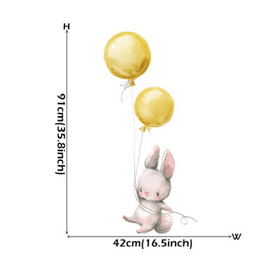 Akvareļu rozā balonu zaķa mākoņu sienas uzlīmes bērnu istabai bērnu istabas dekorēšanai sienu uzlīmes zēniem un meitenēm dāvanas PVC