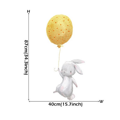 Akvareļu rozā balonu zaķa mākoņu sienas uzlīmes bērnu istabai bērnu istabas dekorēšanai sienu uzlīmes zēniem un meitenēm dāvanas PVC