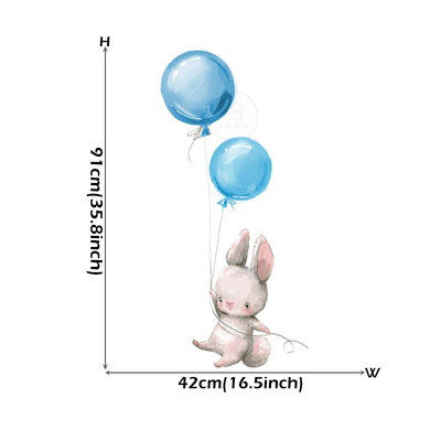Akvareļu rozā balonu zaķa mākoņu sienas uzlīmes bērnu istabai bērnu istabas dekorēšanai sienu uzlīmes zēniem un meitenēm dāvanas PVC