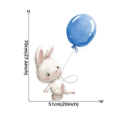 Akvareļu rozā balonu zaķa mākoņu sienas uzlīmes bērnu istabai bērnu istabas dekorēšanai sienu uzlīmes zēniem un meitenēm dāvanas PVC