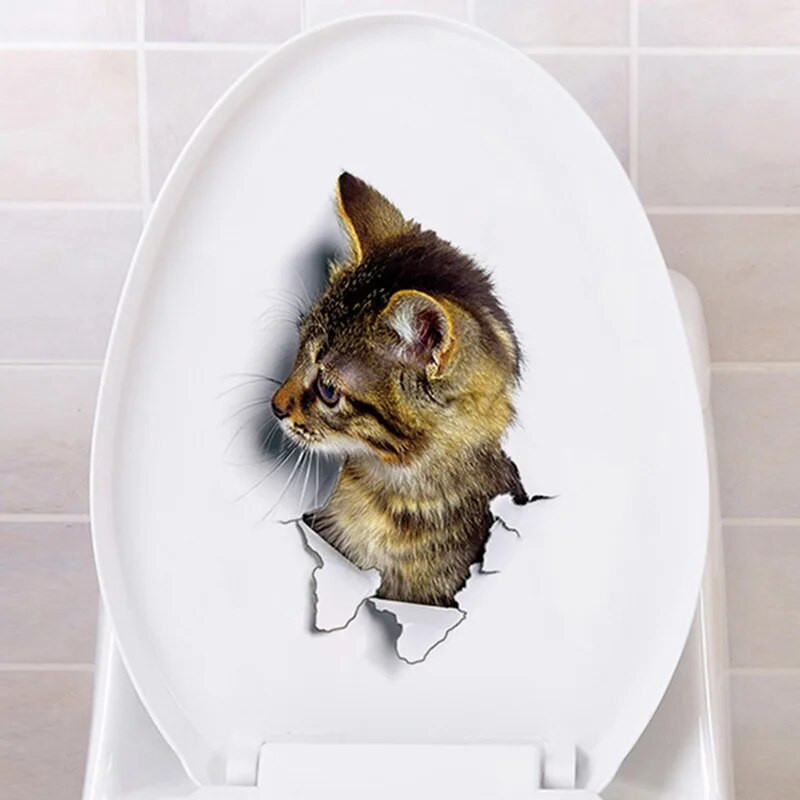 3 vnt. 3D sienų lipdukai Stereofono tapyba Animacinių filmų kačių gyvenamojo kambario apdaila Vidaus namų apstatymo priedai PVC