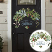 Žalias augalas Kankorėžių šakelė Sienų lipdukai Kalėdų puošmena 2023 Naujųjų Metų dekoras Stiklo lango Durų Lipdukas Namų Plakatas Vinilas