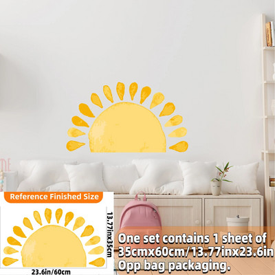 Boho saules sienas uzlīmes, lielas pussauļotas sienas uzlīmes, saules staru sienas dekors zēniem, meitenēm, bērniem guļamistaba, viesistaba, bērnudārza klase