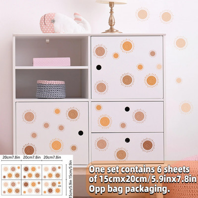 Boho saules sienas uzlīmes, lielas pussauļotas sienas uzlīmes, saules staru sienas dekors zēniem, meitenēm, bērniem guļamistaba, viesistaba, bērnudārza klase