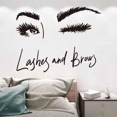 Skaistumkopšanas salona sienas uzlīmes Roku manikīrs nagu salons Skaistas meitenes sejas sienas uzlīmes Mākslas plakāti Dzīvojamās istabas mājas dekorēšana