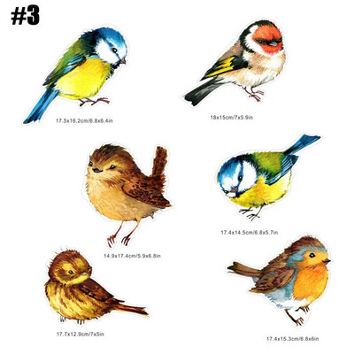 Putnu pretsadursmes brīdinājuma uzlīmes tapetes 3D statiskā uzlīme Stikla uzlīme Bez līmes PVC plēves loga plēves piederums