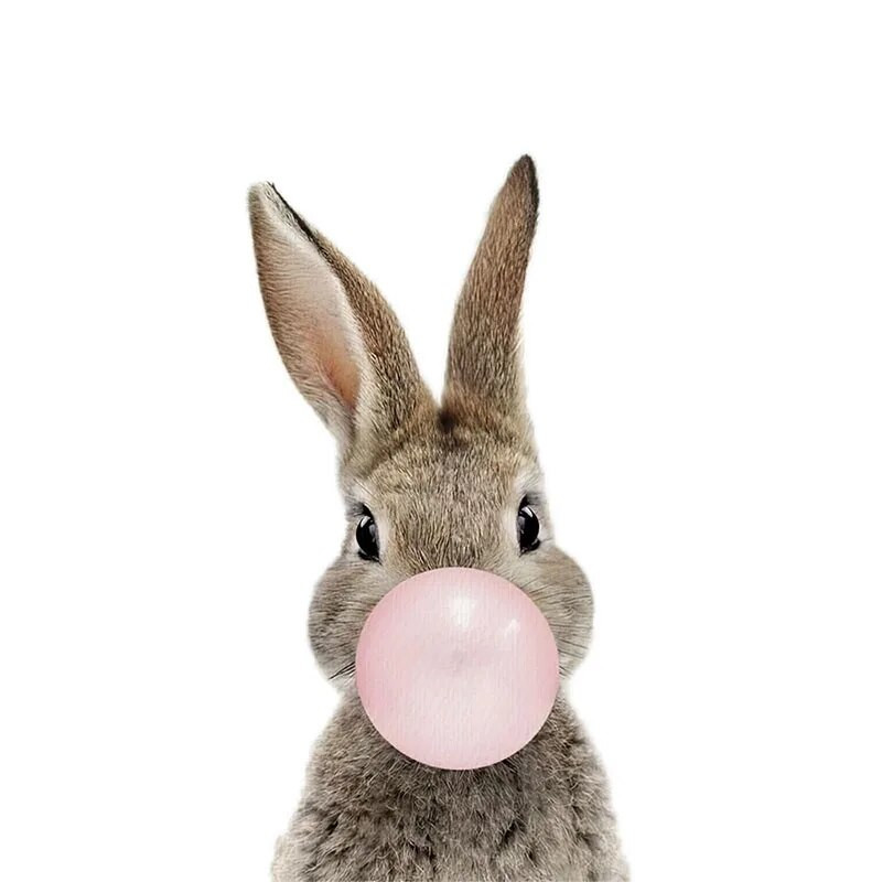 Three Ratels QCF36 Mielas triušiukas, juokingas gyvūnas, lipdukas vaikų kambario dekoravimas šaldytuvo tualeto lipdukai