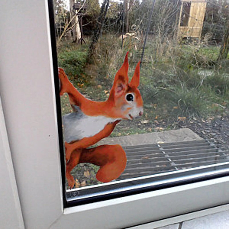 1/3/5 vnt Voverės sienų lipdukai Žvilgčiojantys sienos lipdukai, skirti kartu su „Four Seasons“ namų puošmena Наклейки На Стену