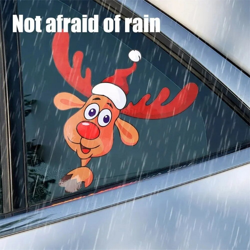 Kalėdų automobilio galinio lango priekinio stiklo banguojančių valytuvų lipni lipduko lipdukas Kalėdų kalėdiniam automobilio dekorui 1vnt
