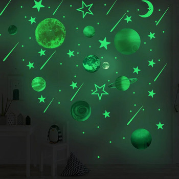 Night Sky Plane Stars Φωτεινά αυτοκόλλητα Αυτοκόλλητα τοίχου Ταπετσαρία PVC Αυτοκόλλητο Glow Αυτοκόλλητο Αξεσουάρ διακόσμησης σπιτιού Τοιχογραφία