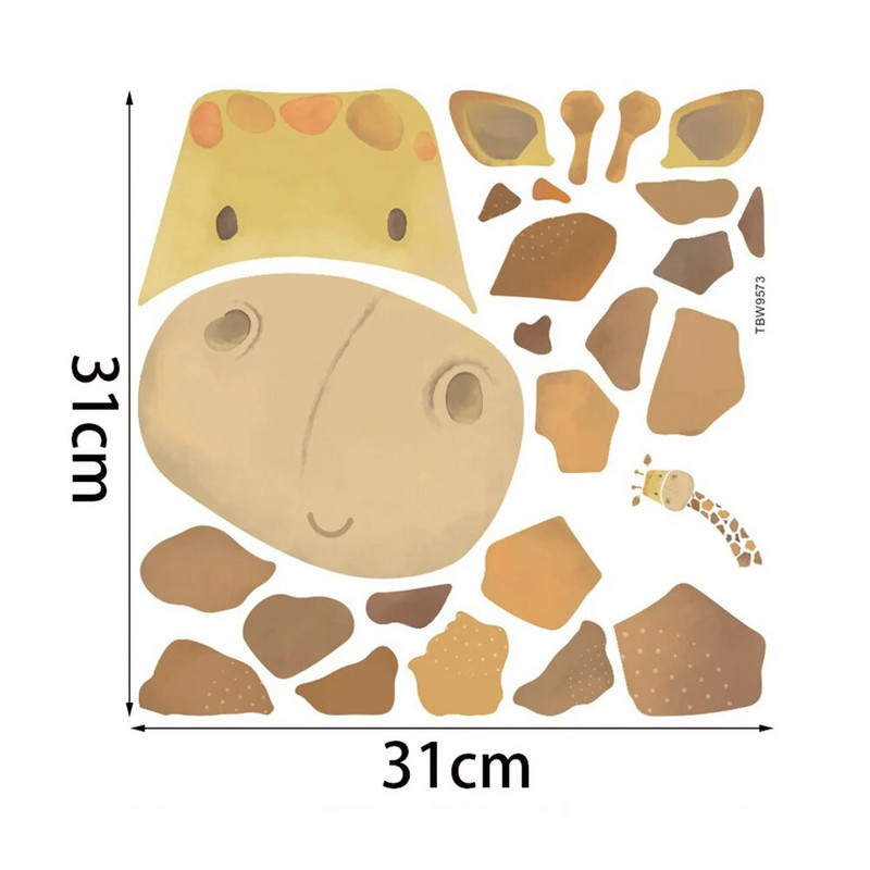 1 Σετ Αυτοκόλλητα τοίχου νηπιαγωγείου Τοιχογραφίες τοίχου παιδικού σταθμού Καμηλοπάρδαλη Αυτοκόλλητα τοίχου Ζώα Διακόσμηση τοίχου Καμηλοπάρδαλη Αυτοκόλλητα τοίχου