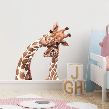 Екологични жирафи Детски стикери за стена Карикатура Винилови стикери за декорация на стая за всекидневна Спалня Декорация на стени за детска стая