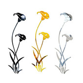 Vinyl Art Tükör fali matrica 3D Akril Könnyű Tükör Virág Művészeti Szobadekor Sliver/Arany/Fekete tükör 3db