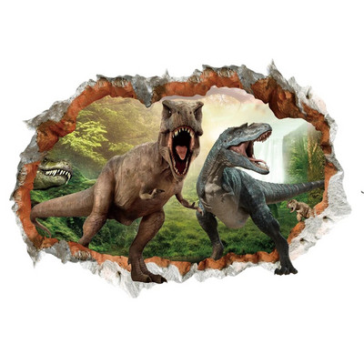 Tyrannosaurus Rex dinozaurų gyvūnai Sienos lipdukai vaikams Kambariai Miegamasis Namų dekoras 3D ryškūs sienų lipdukai PVC freskos meno plakatas