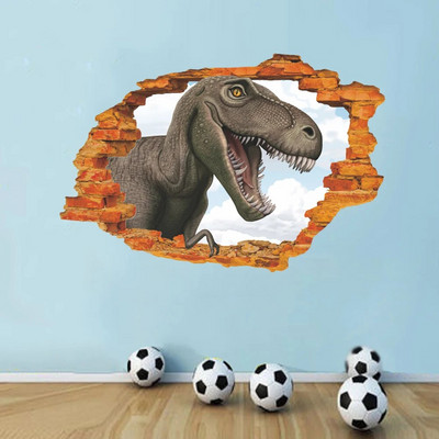 Tyrannosaurus Rex dinozaurų gyvūnai Sienos lipdukai vaikams Kambariai Miegamasis Namų dekoras 3D ryškūs sienų lipdukai PVC freskos meno plakatas