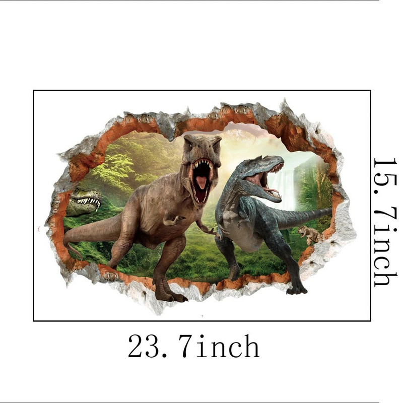 Tyrannosaurus Rex dinozaurų gyvūnai Sienos lipdukai vaikams Kambariai Miegamasis Namų dekoras 3D ryškūs sienų lipdukai PVC freskos meno plakatas