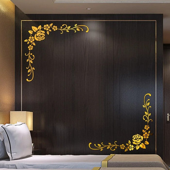 3D ратанови огледални стикери за стена за разкрасяване на домашната среда Аксесоари за декорация, подходящи за декор на всекидневна и спалня