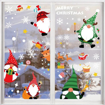 Карикатура Дядо Коледа Електростатичен стикер за стена Стъклени прозорци Начало Декор Весела Коледа Стикери за украса Новогодишен тапет