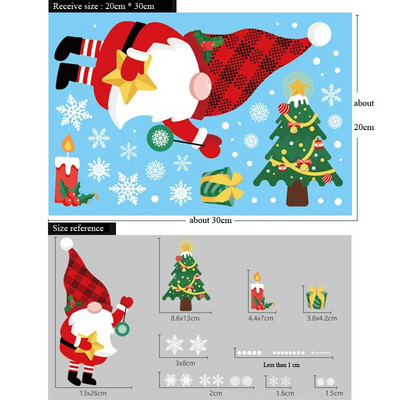 Karikatūra Ziemassvētku vecītis Elektrostatiskā Sienas Uzlīme Stikla Logi Mājas Iekārtojums Priecīgus Ziemassvētkus Dekorācijas Uzlīmes Jaungada tapetes