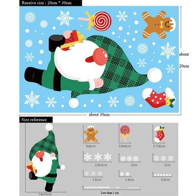 Karikatūra Ziemassvētku vecītis Elektrostatiskā Sienas Uzlīme Stikla Logi Mājas Iekārtojums Priecīgus Ziemassvētkus Dekorācijas Uzlīmes Jaungada tapetes