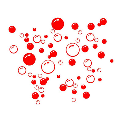 Burbulų apskritimo nuimamas tapetas Vonios kambario lango sienos lipdukas namuose „Pasidaryk pats“ PVC lipdukai Sienų lipdukai