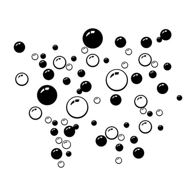 Burbulų apskritimo nuimamas tapetas Vonios kambario lango sienos lipdukas namuose „Pasidaryk pats“ PVC lipdukai Sienų lipdukai