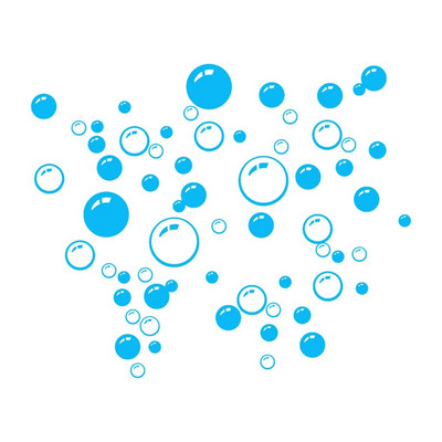 Burbulų apskritimo nuimamas tapetas Vonios kambario lango sienos lipdukas namuose „Pasidaryk pats“ PVC lipdukai Sienų lipdukai